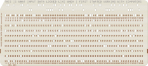 Image of a computer punch card